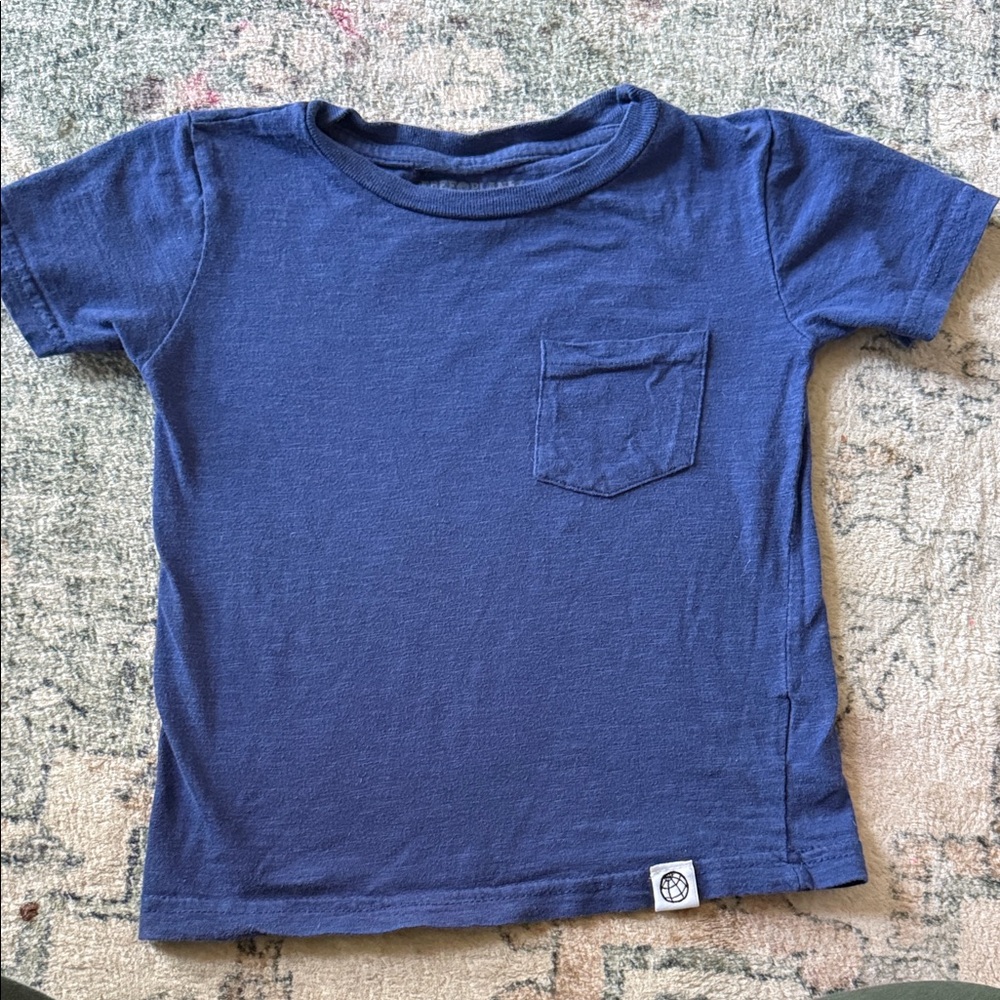 Free Planet Kids Blue Short Sleeve Pocket Tee